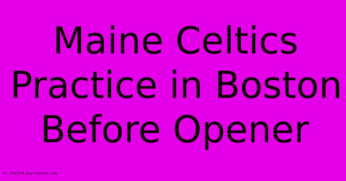 Maine Celtics Practice In Boston Before Opener