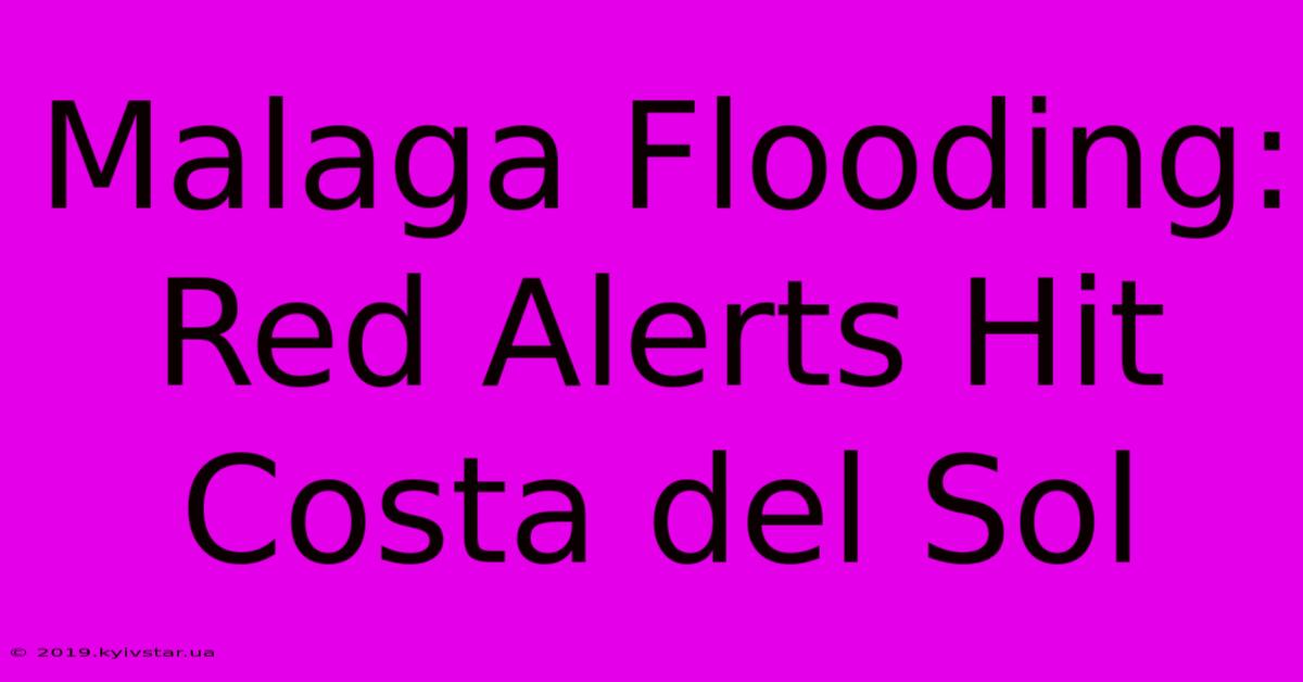 Malaga Flooding: Red Alerts Hit Costa Del Sol