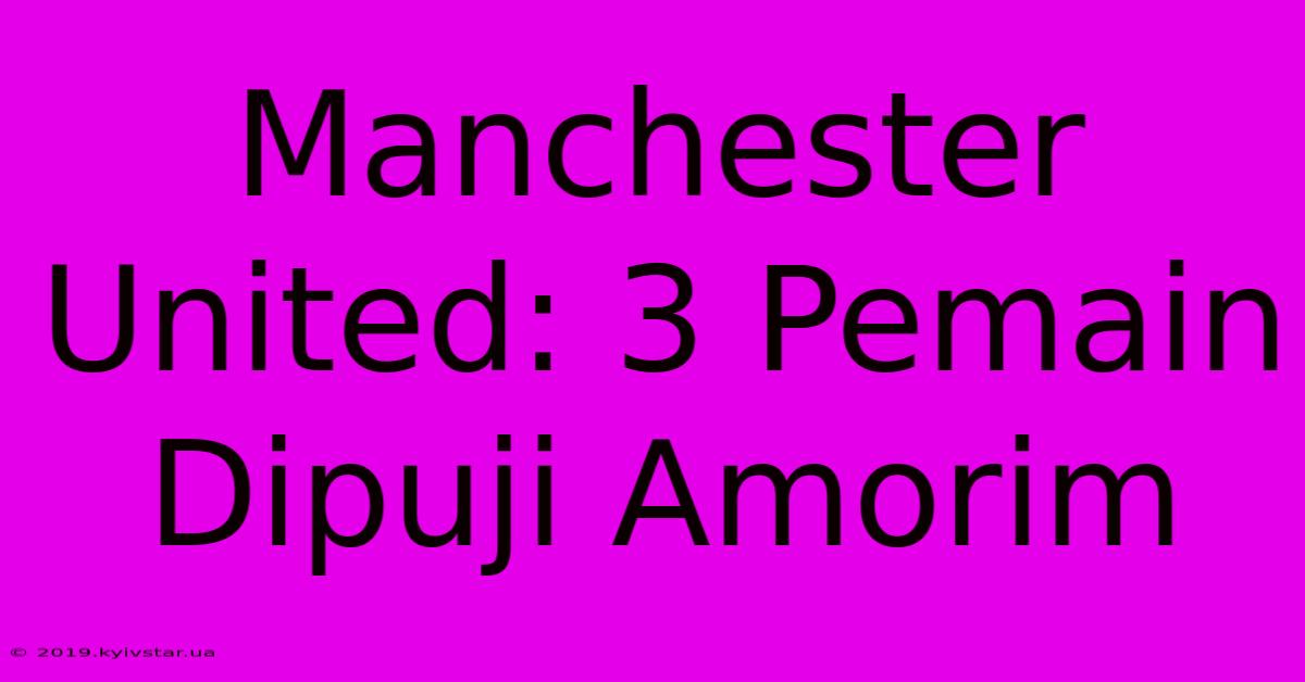 Manchester United: 3 Pemain Dipuji Amorim