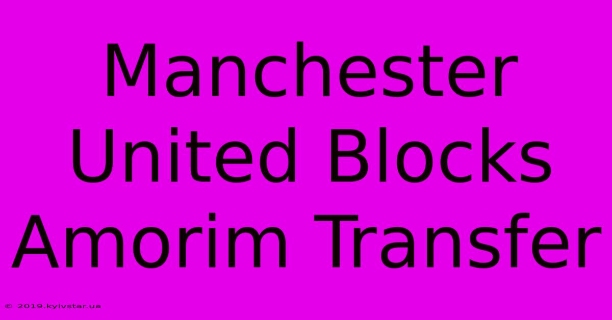 Manchester United Blocks Amorim Transfer