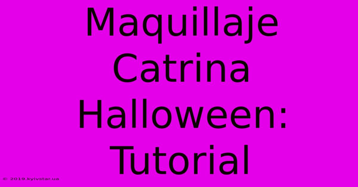 Maquillaje Catrina Halloween: Tutorial 