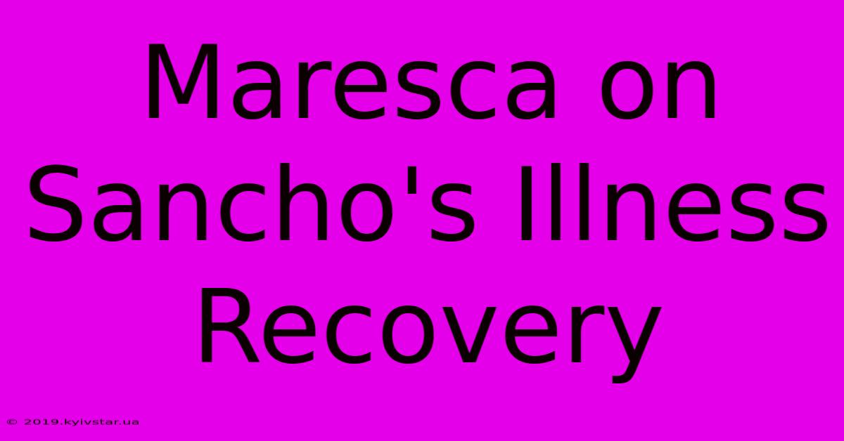 Maresca On Sancho's Illness Recovery