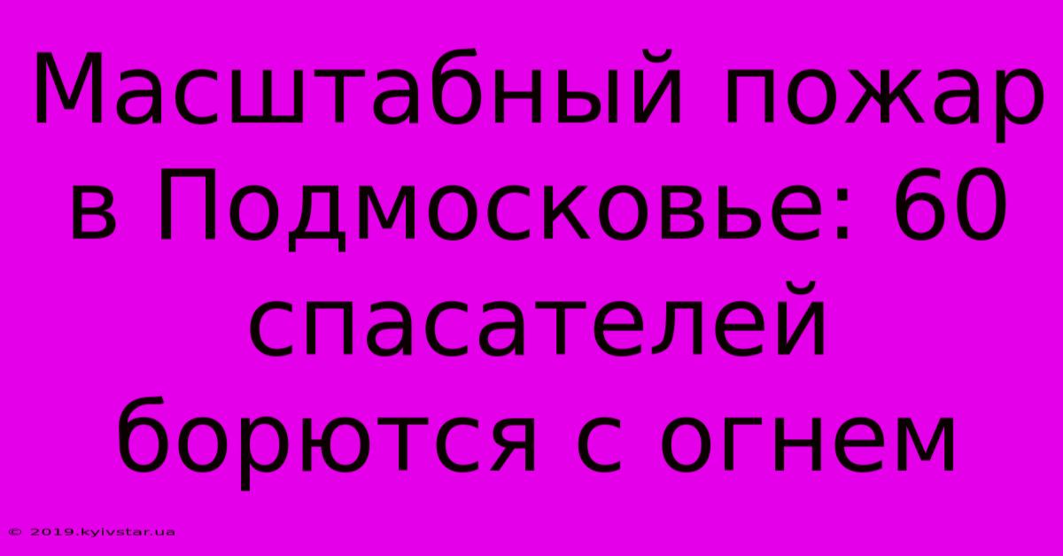 Масштабный Пожар В Подмосковье: 60 Спасателей Борются С Огнем