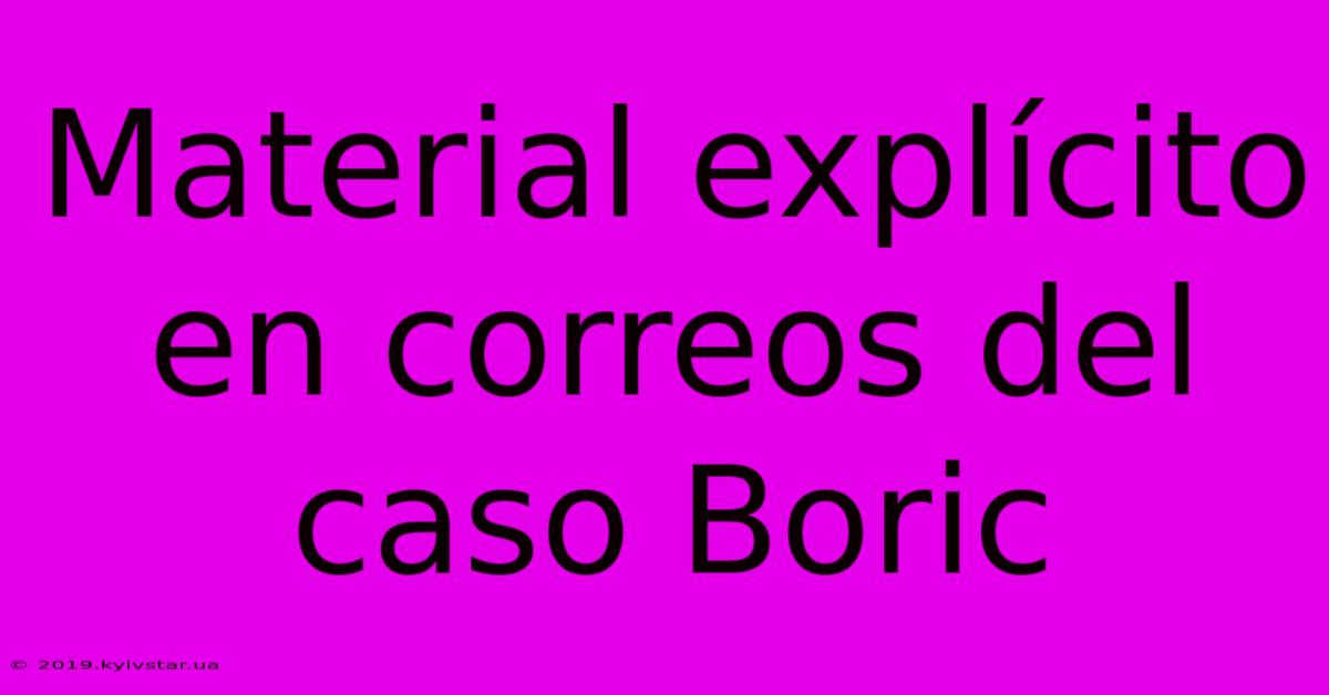 Material Explícito En Correos Del Caso Boric