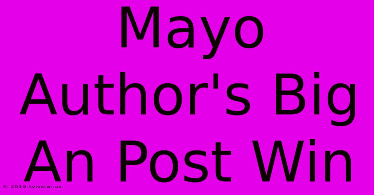 Mayo Author's Big An Post Win