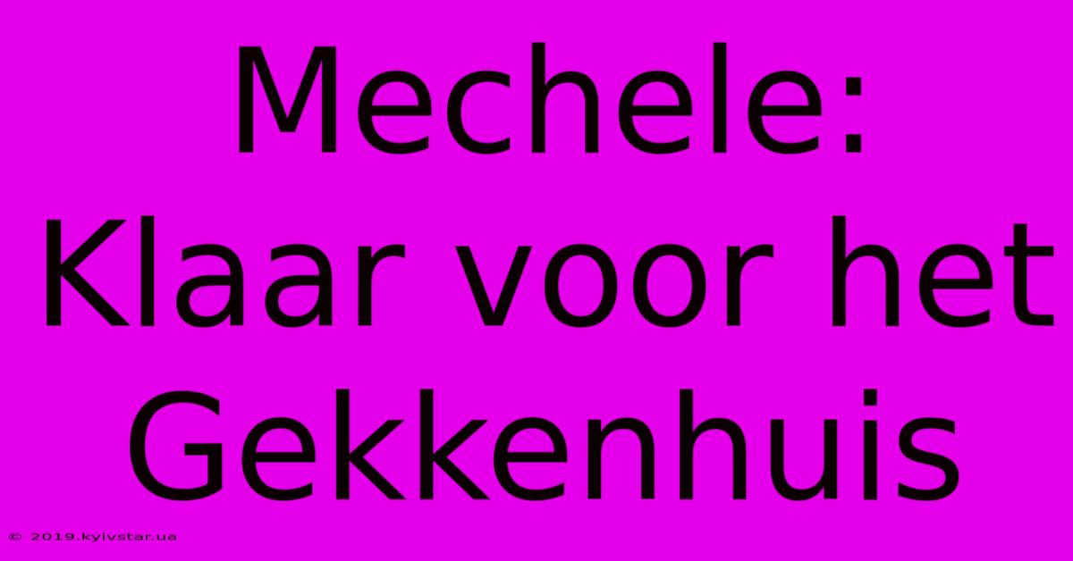 Mechele: Klaar Voor Het Gekkenhuis