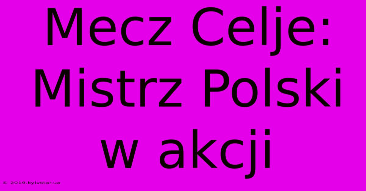 Mecz Celje: Mistrz Polski W Akcji