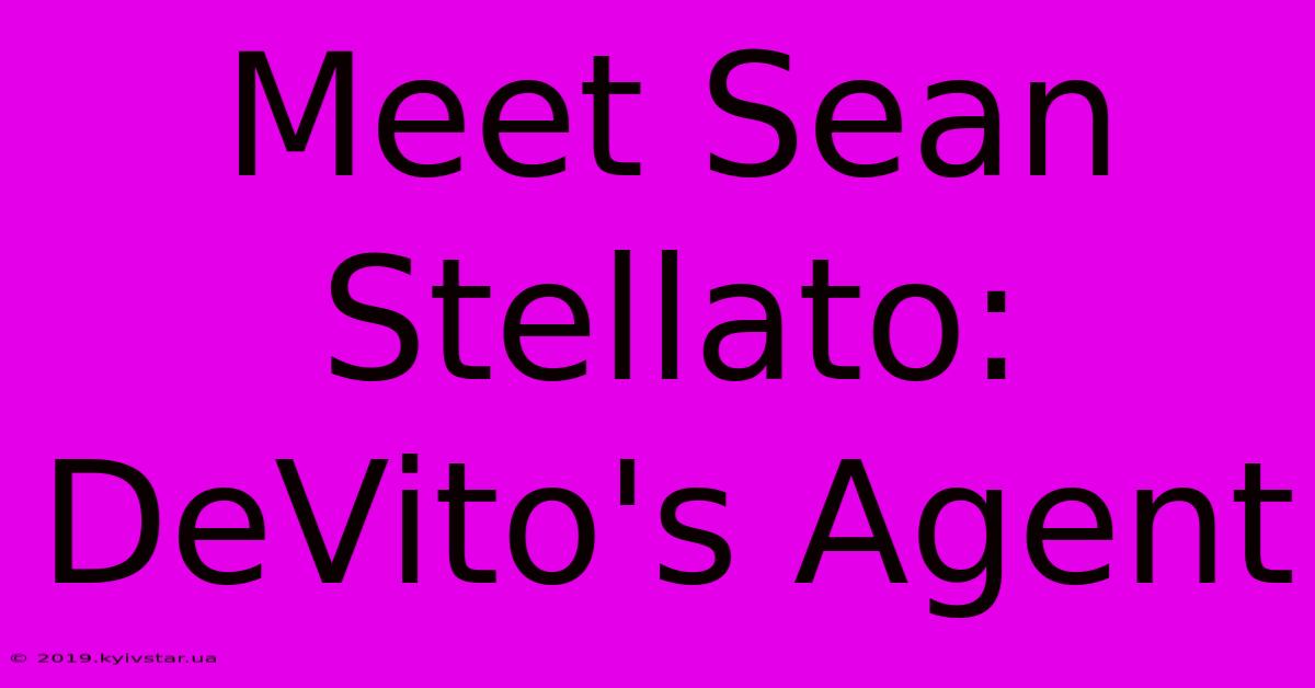 Meet Sean Stellato: DeVito's Agent