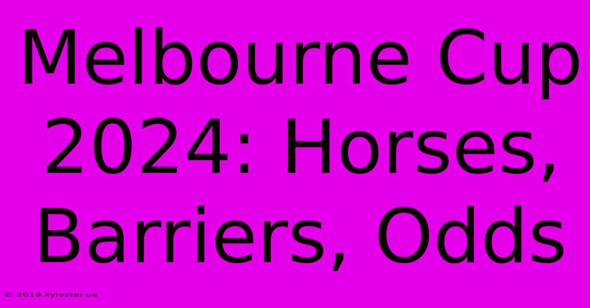 Melbourne Cup 2024: Horses, Barriers, Odds