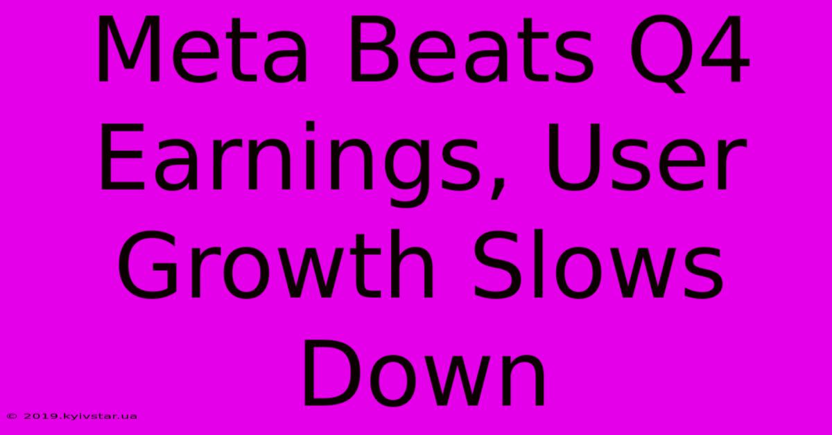 Meta Beats Q4 Earnings, User Growth Slows Down