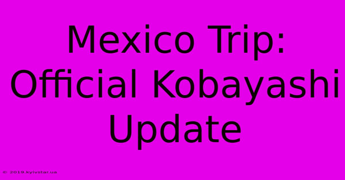 Mexico Trip: Official Kobayashi Update