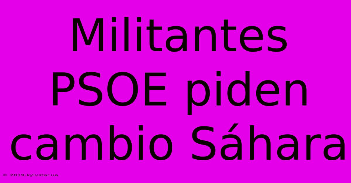 Militantes PSOE Piden Cambio Sáhara