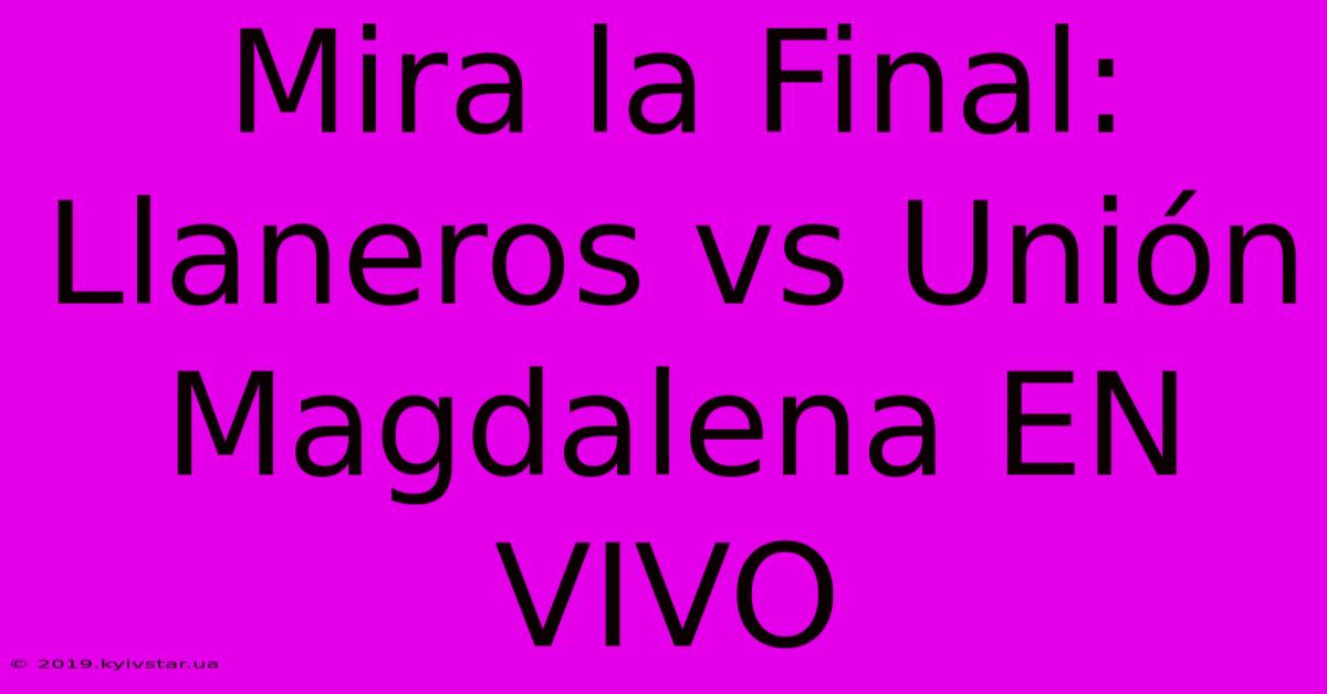 Mira La Final: Llaneros Vs Unión Magdalena EN VIVO