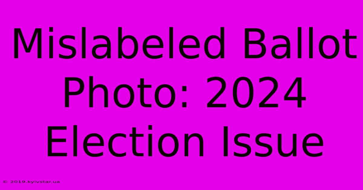 Mislabeled Ballot Photo: 2024 Election Issue