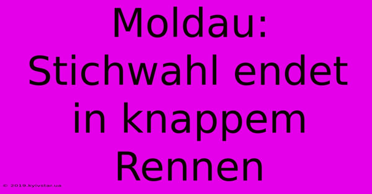 Moldau: Stichwahl Endet In Knappem Rennen