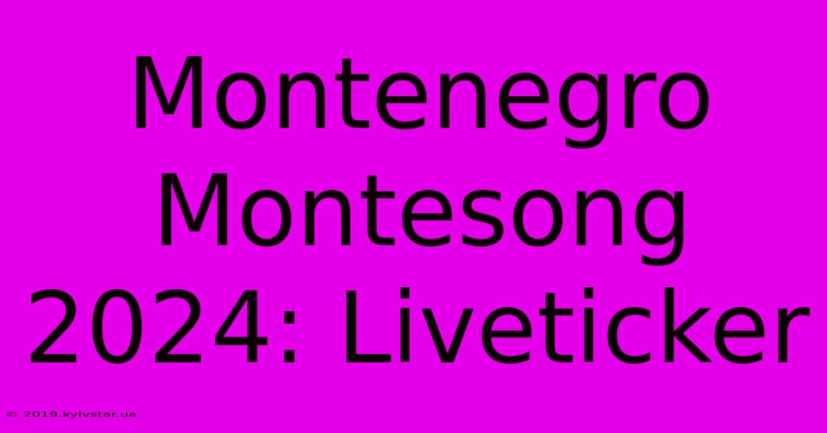 Montenegro Montesong 2024: Liveticker