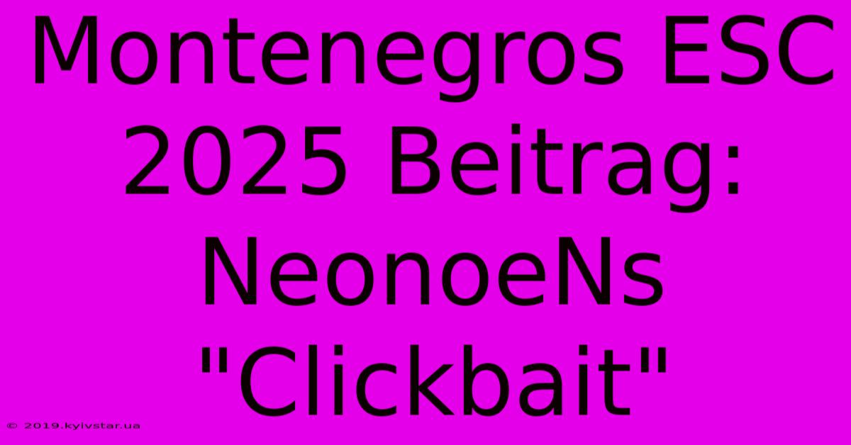 Montenegros ESC 2025 Beitrag: NeonoeNs 