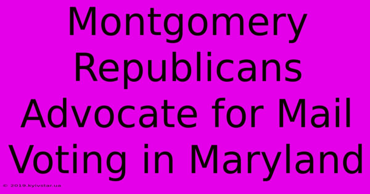 Montgomery Republicans Advocate For Mail Voting In Maryland 