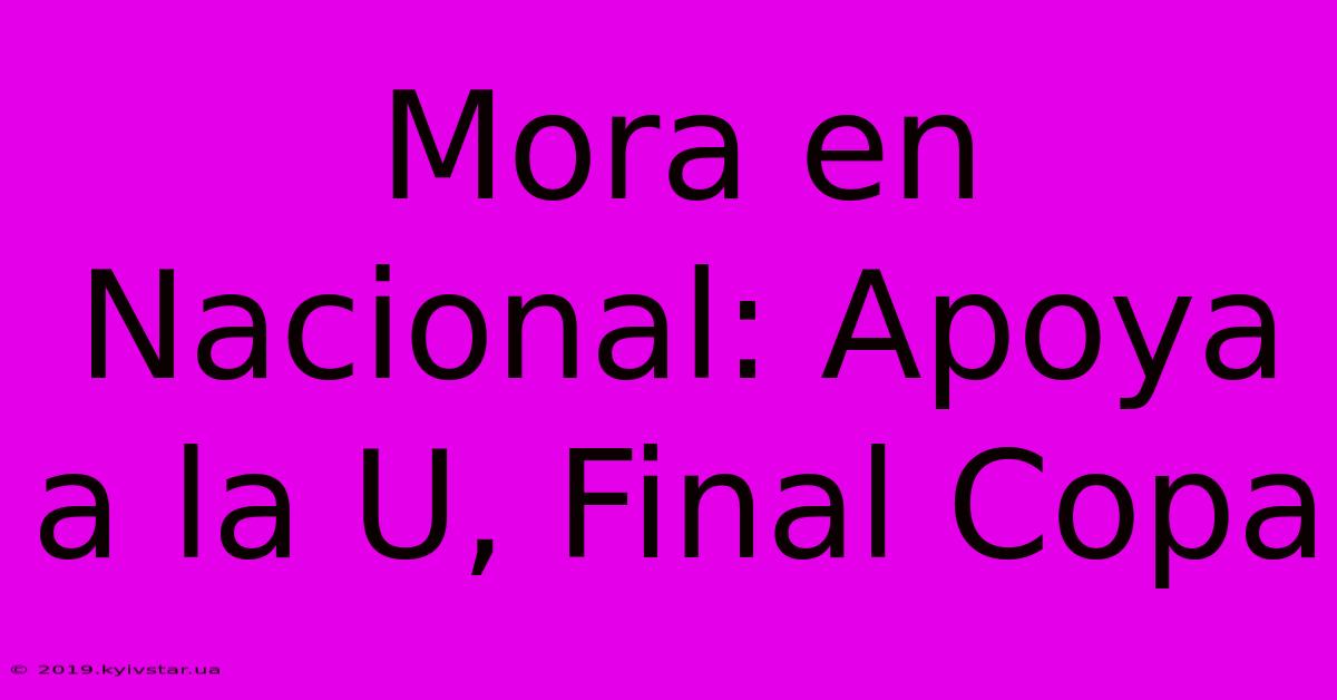 Mora En Nacional: Apoya A La U, Final Copa