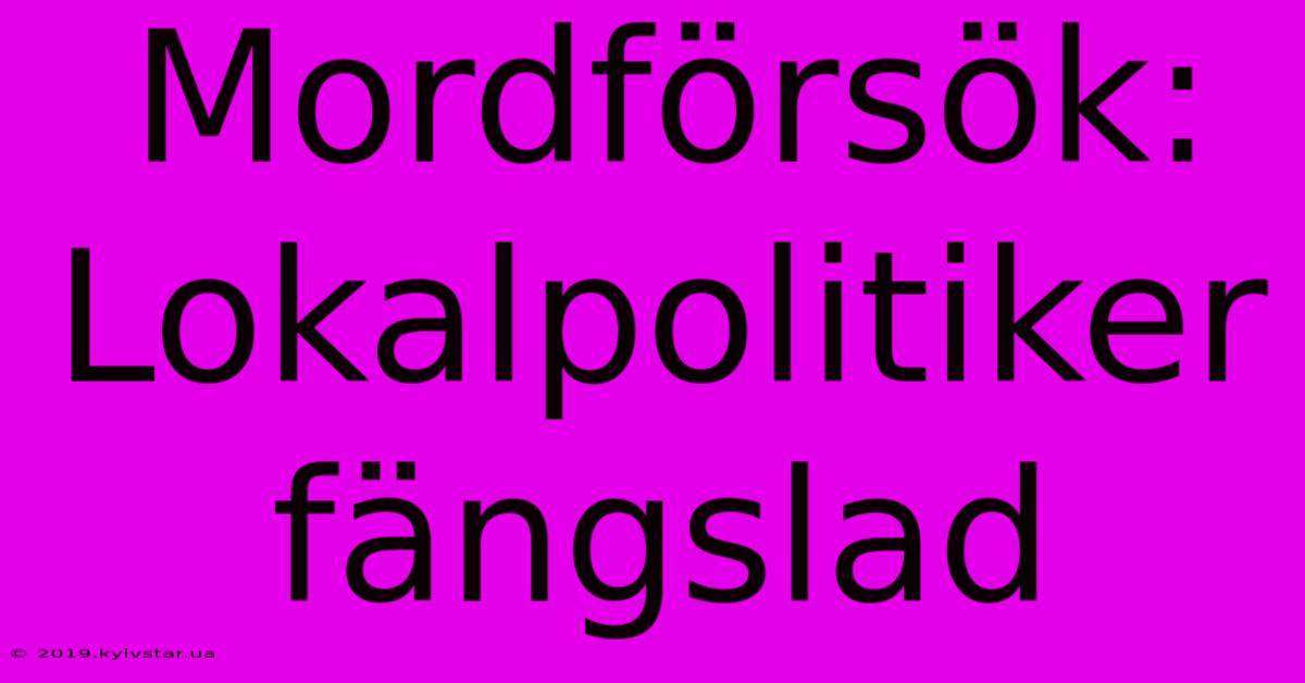 Mordförsök: Lokalpolitiker Fängslad