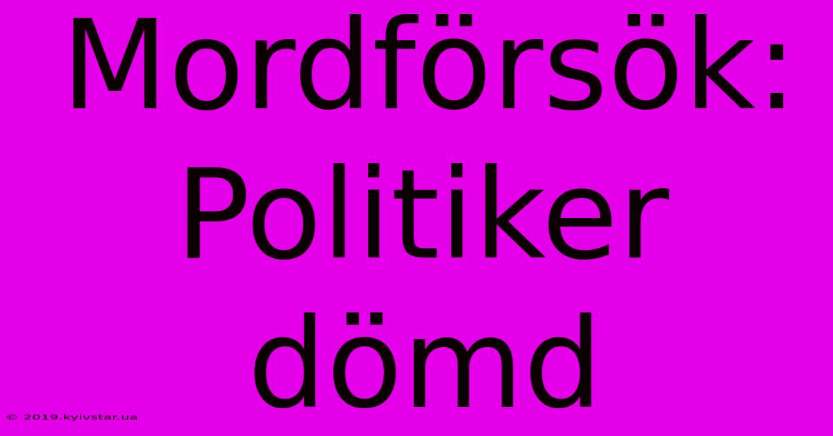 Mordförsök: Politiker Dömd