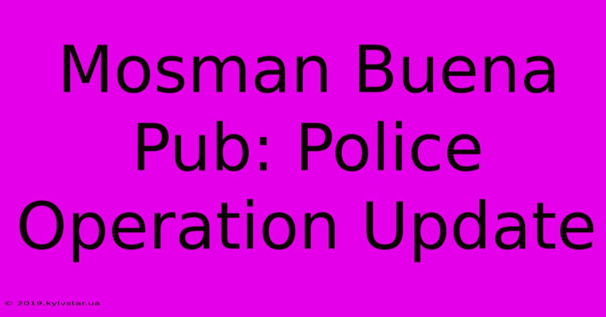 Mosman Buena Pub: Police Operation Update