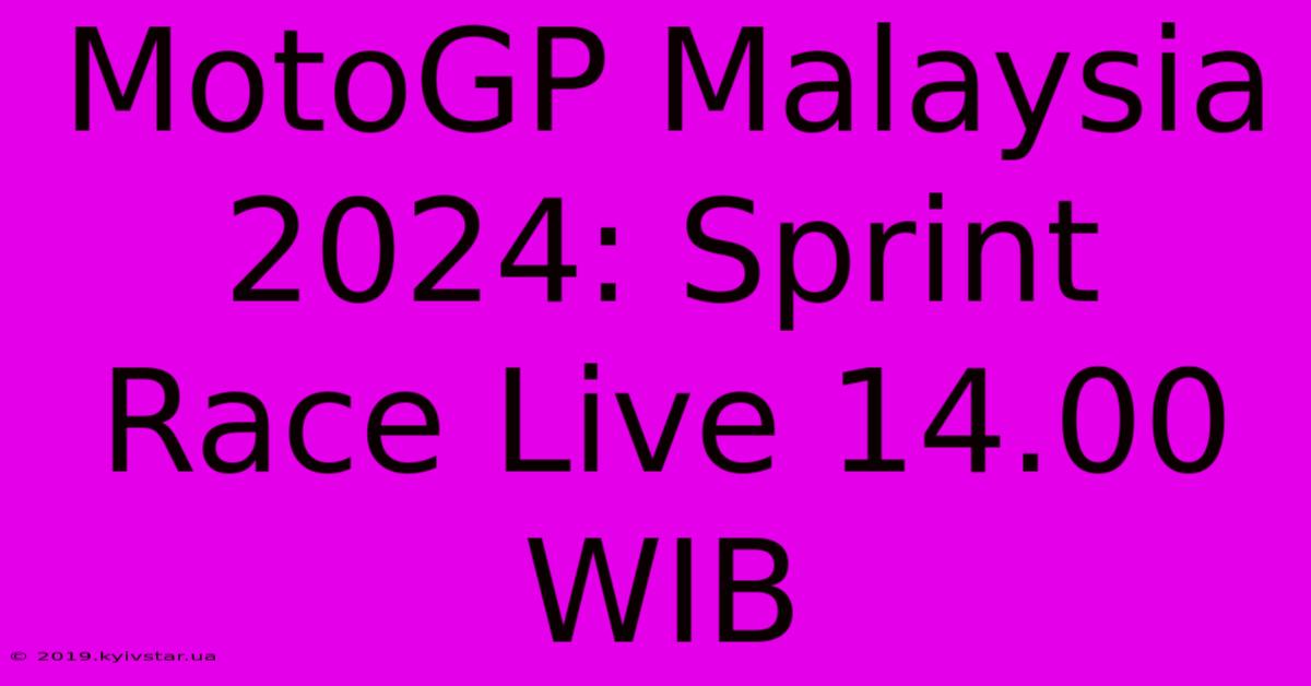 MotoGP Malaysia 2024: Sprint Race Live 14.00 WIB