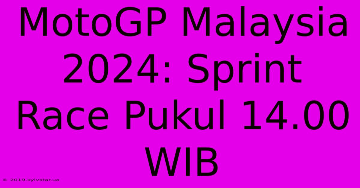 MotoGP Malaysia 2024: Sprint Race Pukul 14.00 WIB