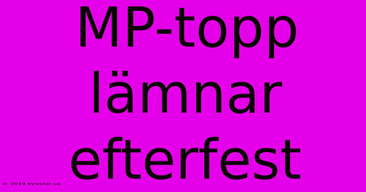 MP-topp Lämnar Efterfest