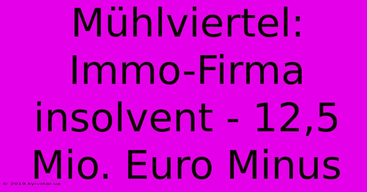 Mühlviertel: Immo-Firma Insolvent - 12,5 Mio. Euro Minus