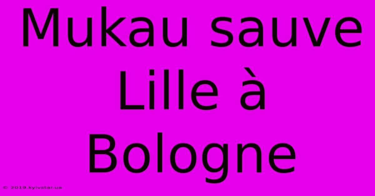 Mukau Sauve Lille À Bologne