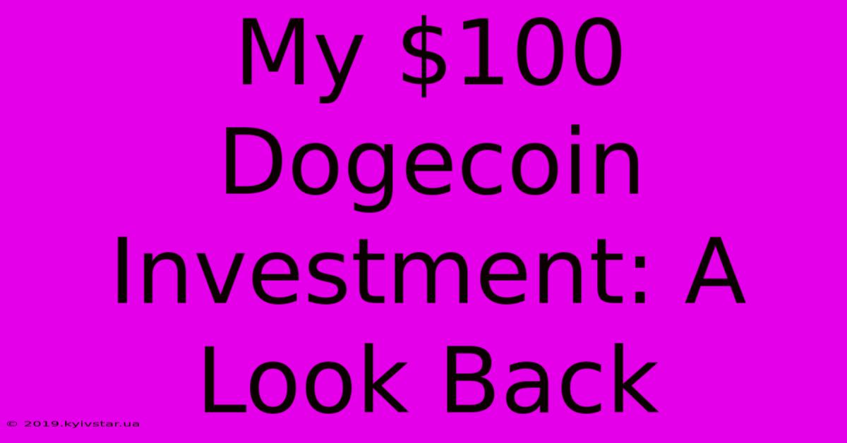 My $100 Dogecoin Investment: A Look Back