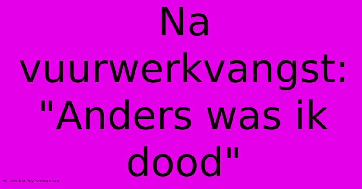 Na Vuurwerkvangst: 