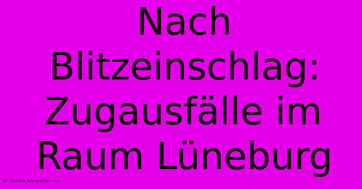 Nach Blitzeinschlag: Zugausfälle Im Raum Lüneburg