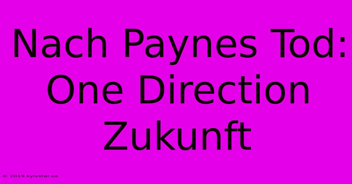 Nach Paynes Tod: One Direction Zukunft