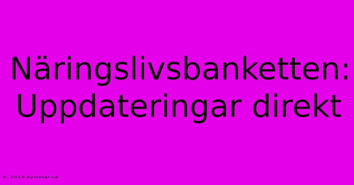 Näringslivsbanketten: Uppdateringar Direkt