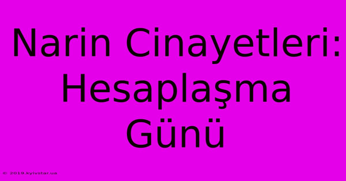 Narin Cinayetleri: Hesaplaşma Günü