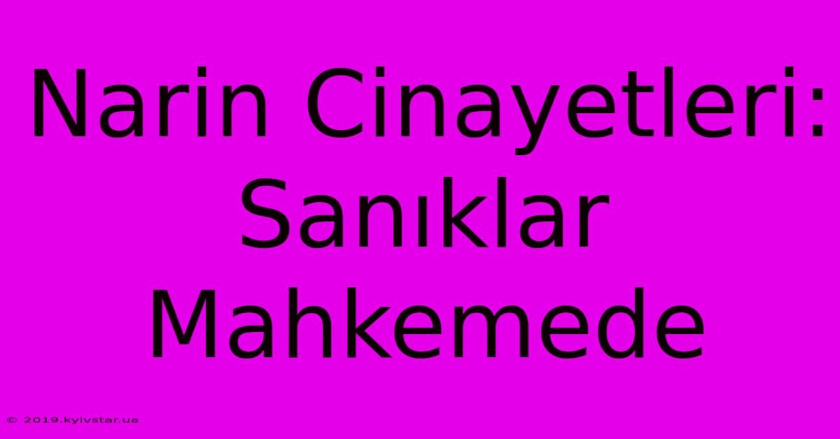 Narin Cinayetleri: Sanıklar Mahkemede