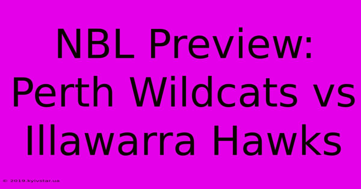 NBL Preview: Perth Wildcats Vs Illawarra Hawks