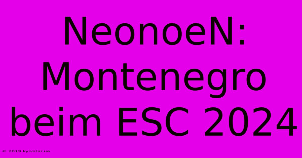 NeonoeN:  Montenegro Beim ESC 2024