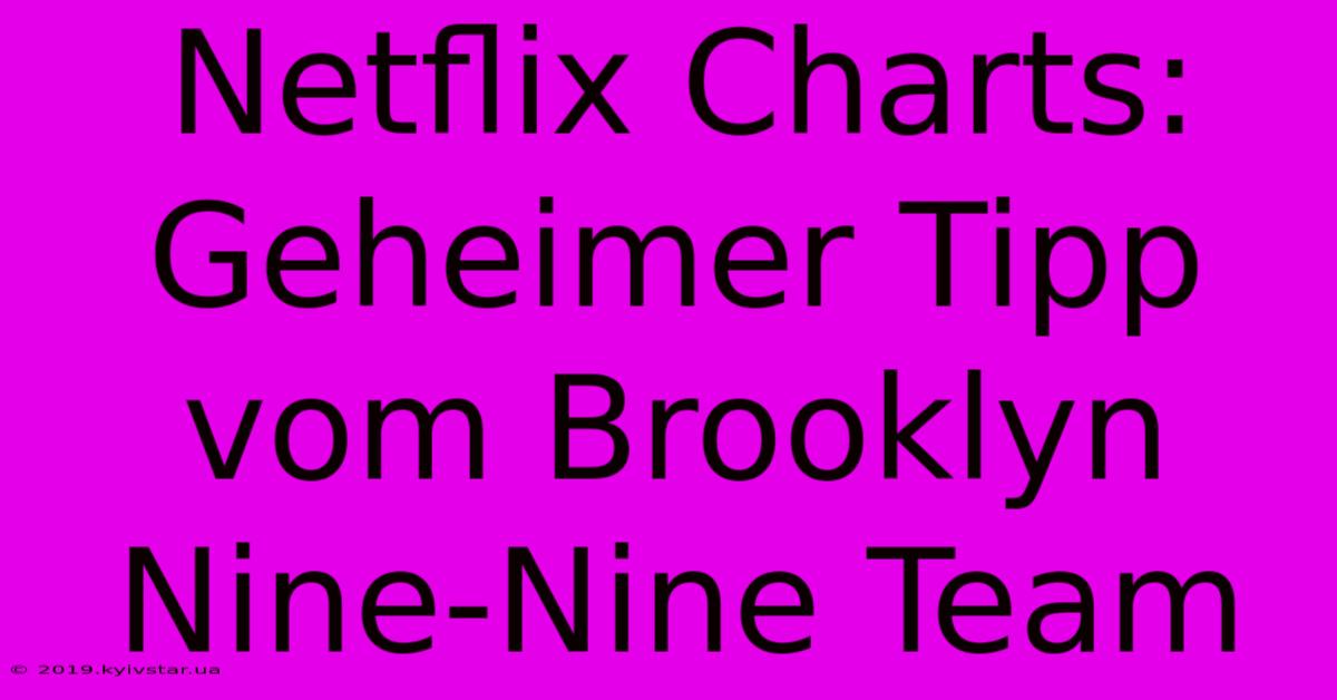 Netflix Charts:  Geheimer Tipp Vom Brooklyn Nine-Nine Team