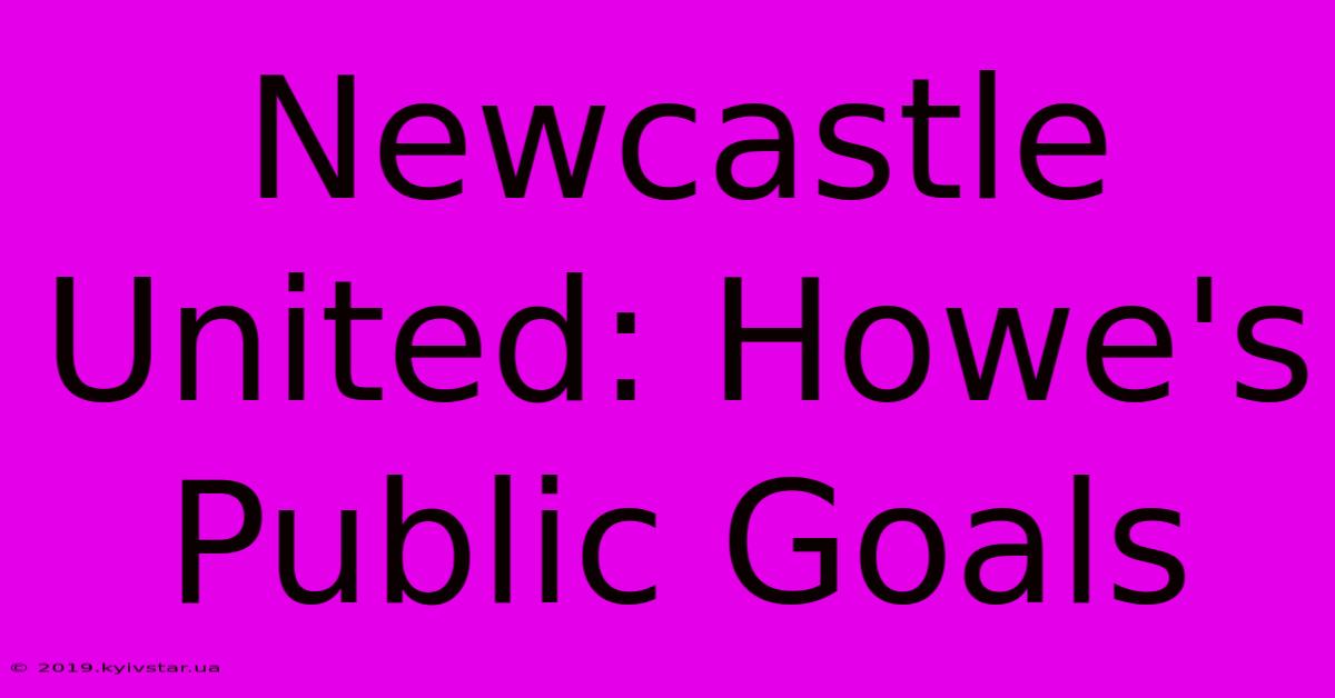 Newcastle United: Howe's Public Goals