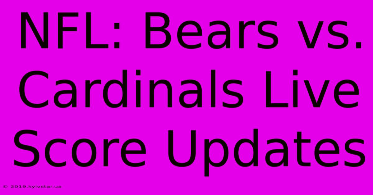 NFL: Bears Vs. Cardinals Live Score Updates 