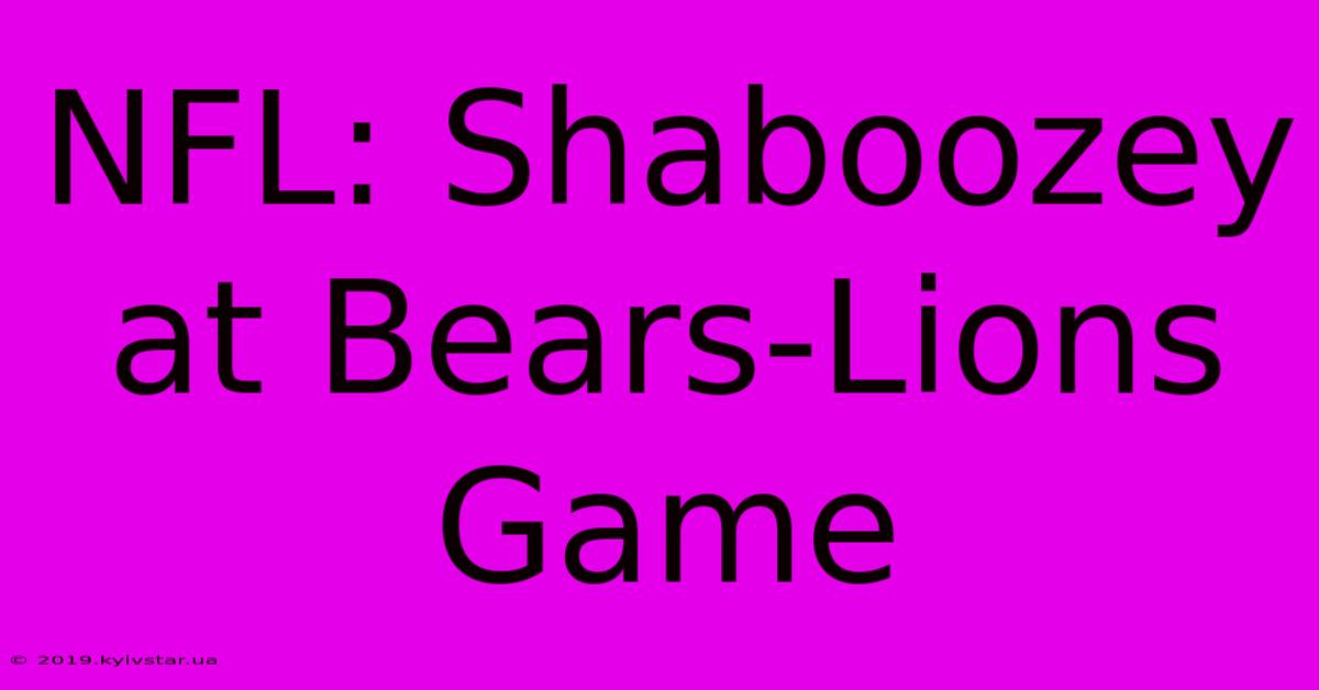 NFL: Shaboozey At Bears-Lions Game