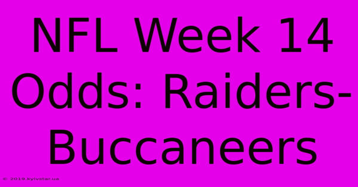 NFL Week 14 Odds: Raiders-Buccaneers