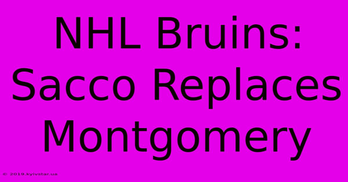 NHL Bruins: Sacco Replaces Montgomery