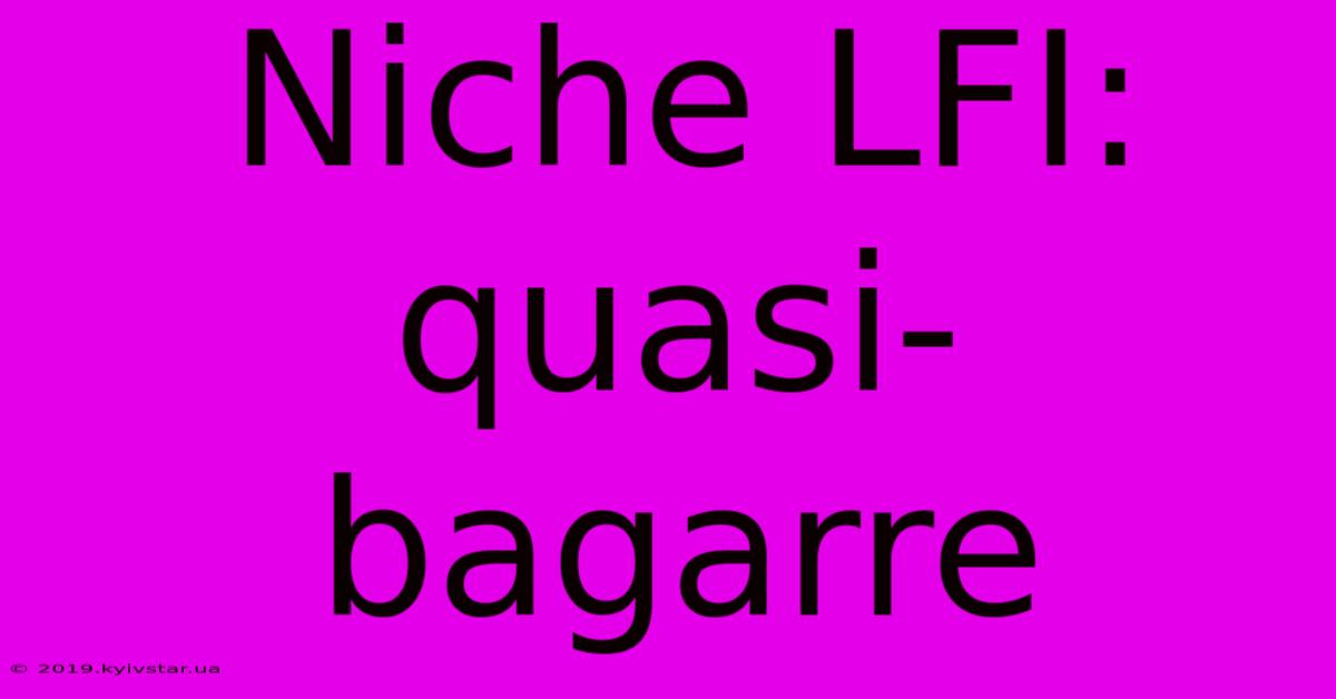 Niche LFI: Quasi-bagarre