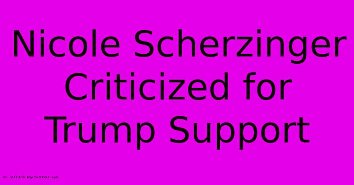 Nicole Scherzinger Criticized For Trump Support