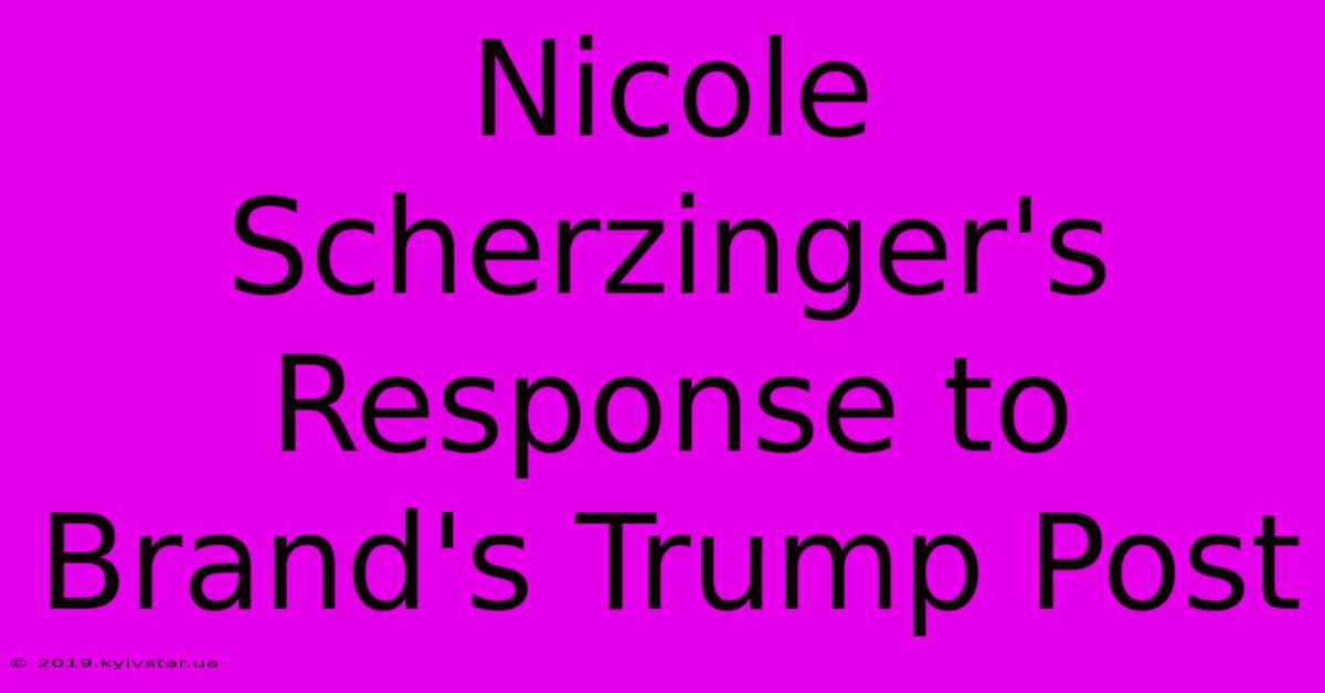 Nicole Scherzinger's Response To Brand's Trump Post