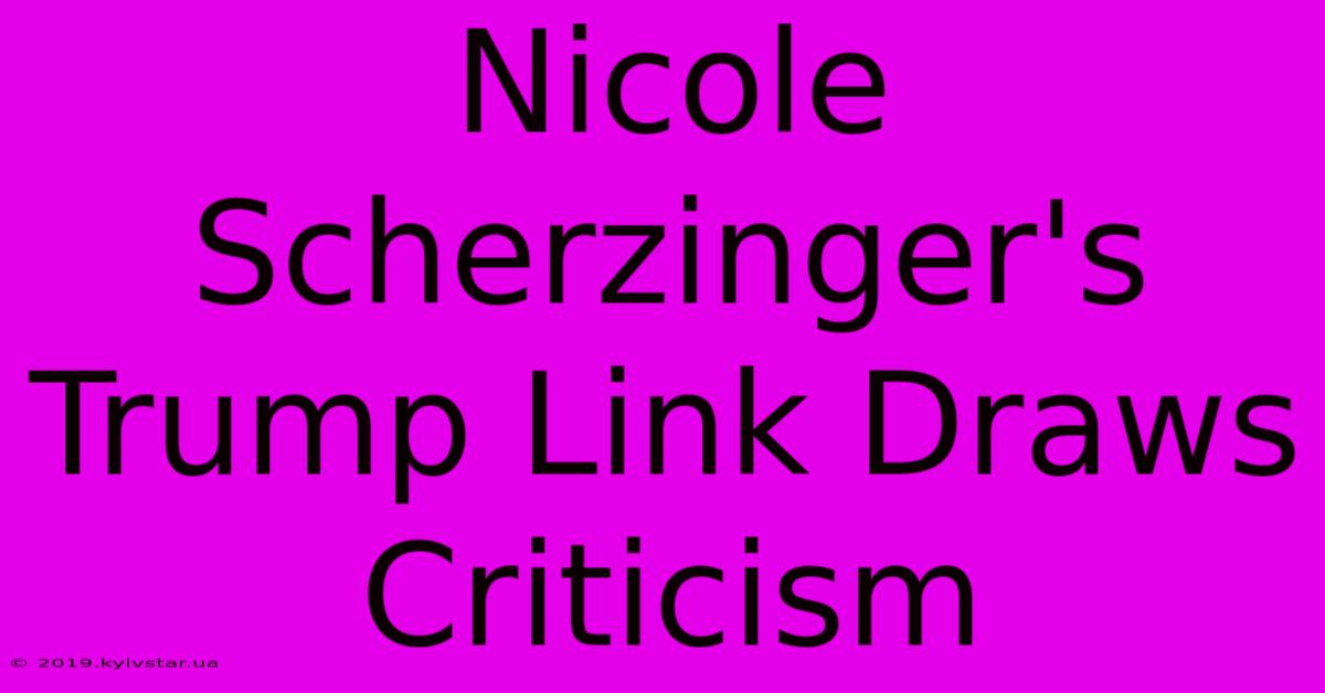 Nicole Scherzinger's Trump Link Draws Criticism